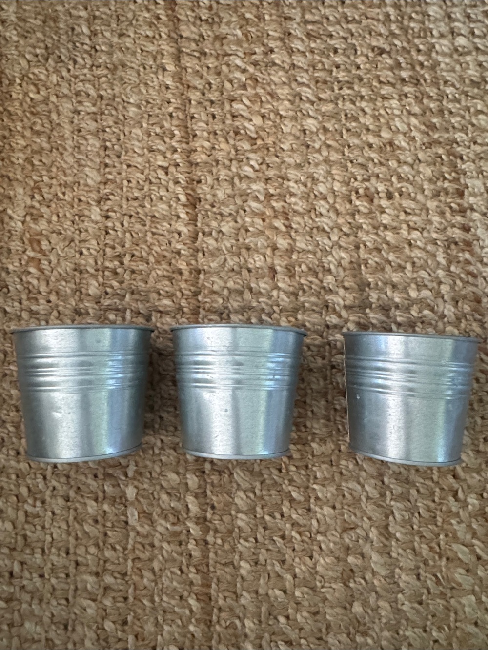 IKEA socker Silver  Metal Planter Pots - Set of 3
